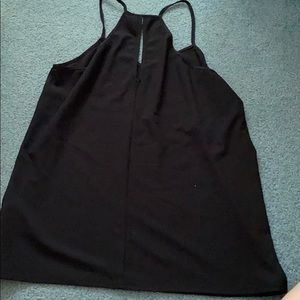 Paper  Crane Black Flowy Tank